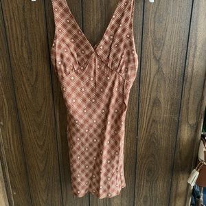 Wild Fable brown v-neck mini dress